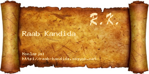 Raab Kandida névjegykártya